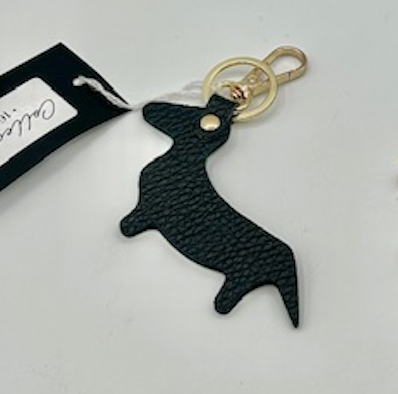 Mathilde C Dashung Black Leather Keychain