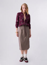 Liu Jo Sport Sweatshirt With Jewel Embroidery - Red Aubergine