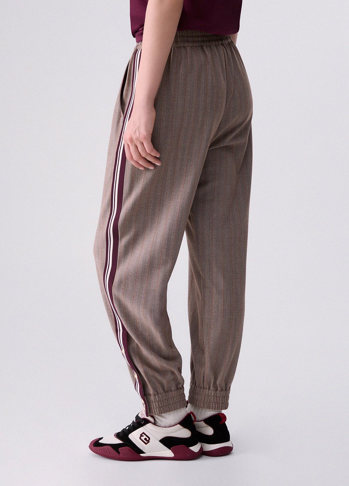Liu Jo Sport Jogging Pants with Side Tape - Brown Rust/Beige