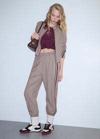 Liu Jo Sport Jogging Pants with Side Tape - Brown Rust/Beige
