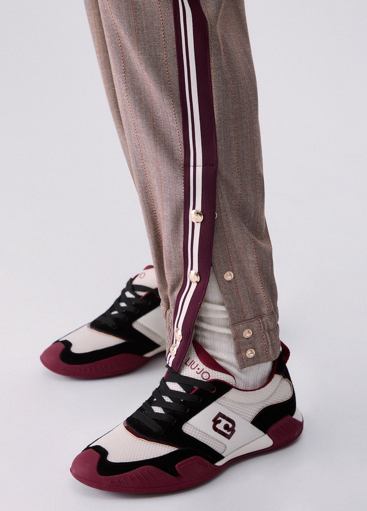 Liu Jo Sport Jogging Pants with Side Tape - Brown Rust/Beige