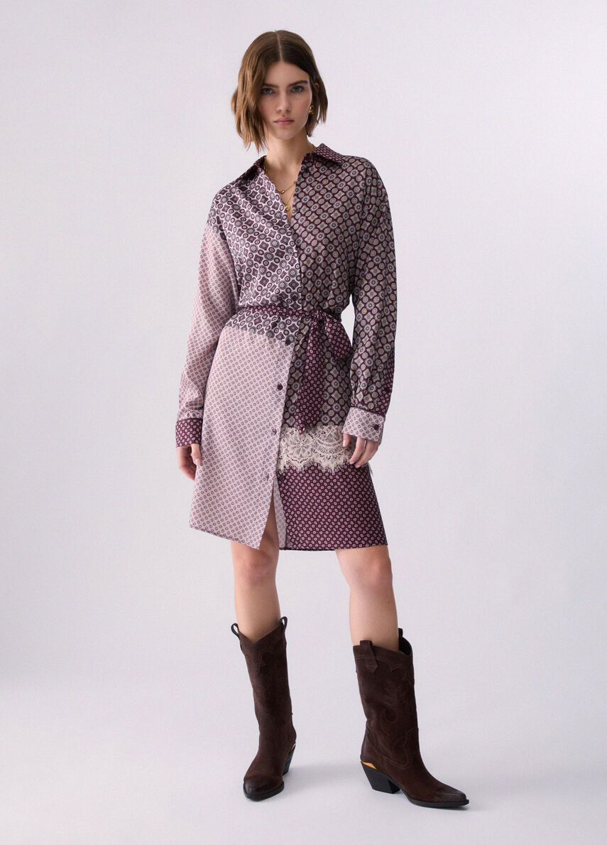 Liu Jo White Twill Shirt Dress - Mix Big Sm Geo