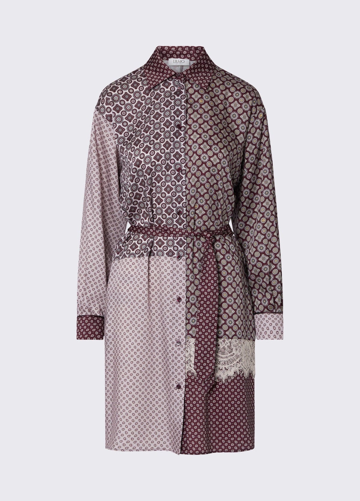 Liu Jo White Twill Shirt Dress - Mix Big Sm Geo