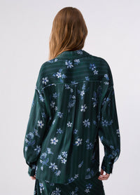 Liu Jo White Printed Satin Shirt  - Green Precious