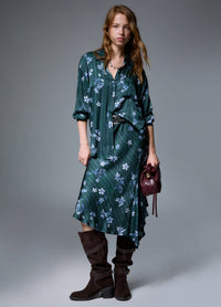 Liu Jo White Printed Satin Shirt  - Green Precious