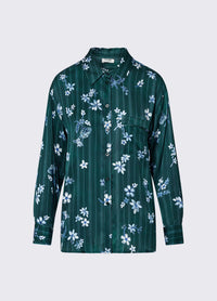 Liu Jo White Printed Satin Shirt  - Green Precious