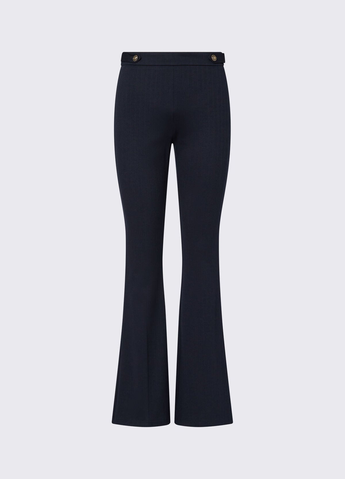 Liu Jo White Flare Pants in Punto Milano - Nuit Noir