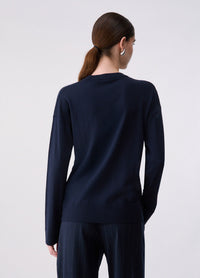 Liu Jo White Wool Blend Sweater - Nuit Noir/Dark Blue