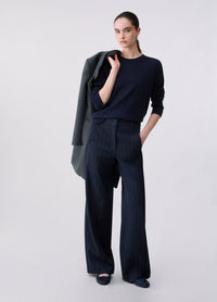 Liu Jo White Wool Blend Sweater - Nuit Noir/Dark Blue