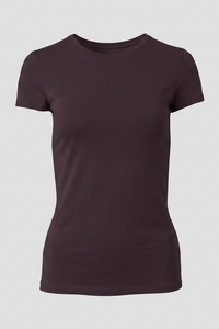 T-shirt à manches courtes col rond toucher doux Majestic Filatures - Mousse au chocolat