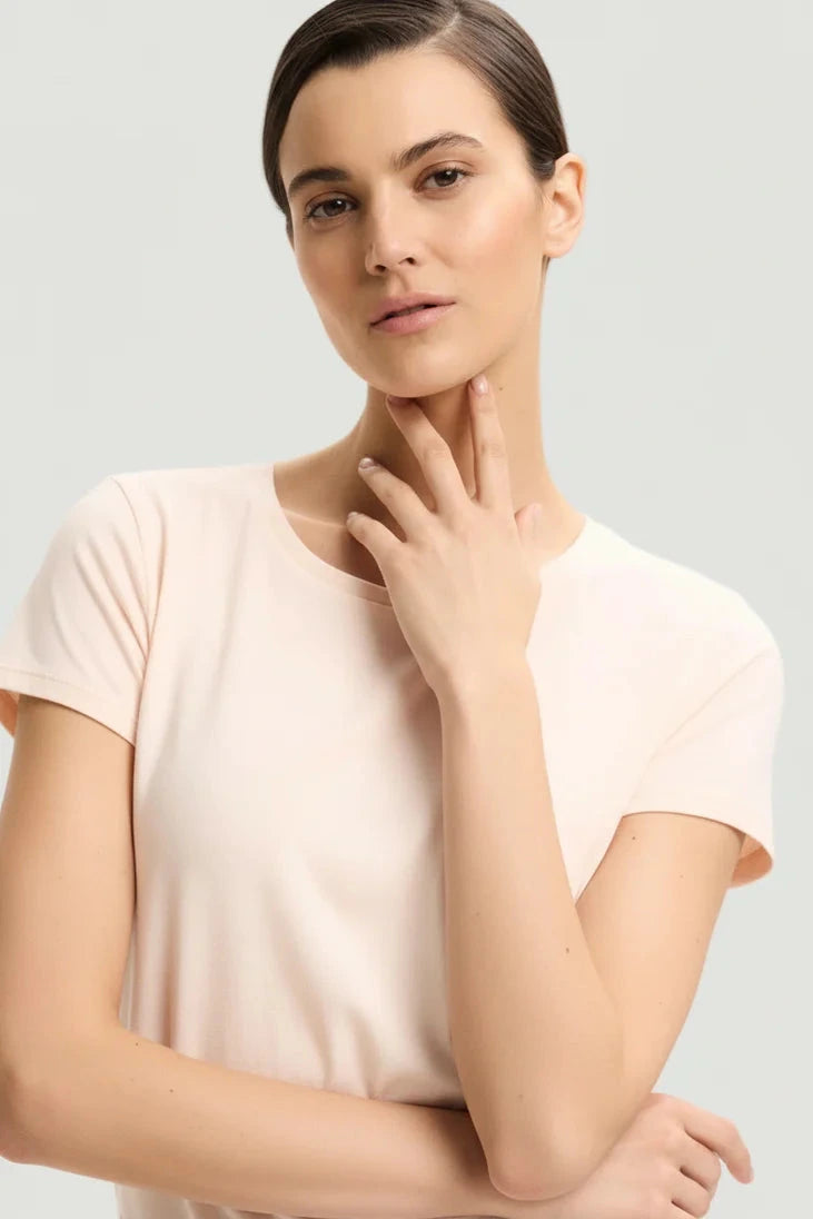 Majestic Filatures Soft Touch Short-Sleeve Crewneck - Petale