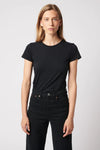 T-shirt col rond à manches courtes Majestic Soft Touch noir