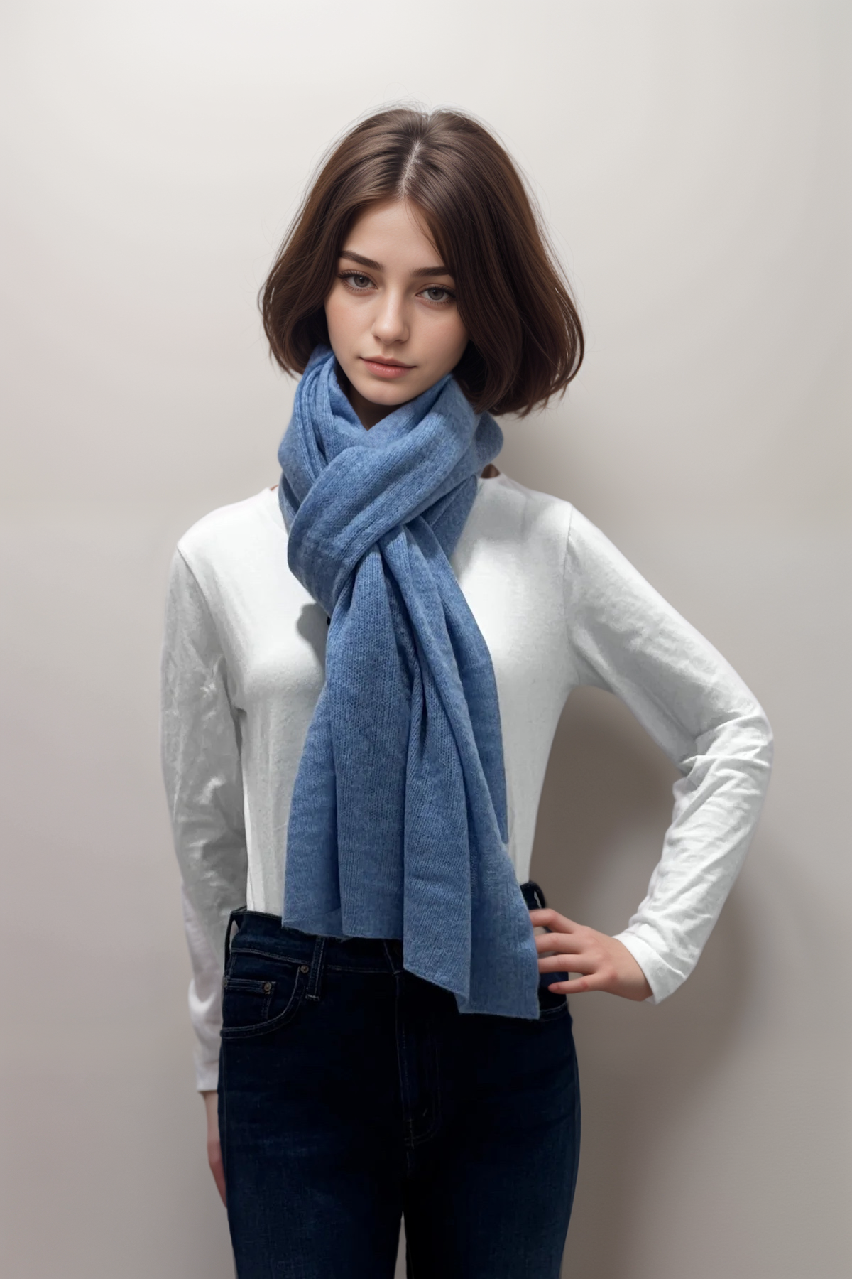 Écharpe en cachemire biologique à motifs répétitifs