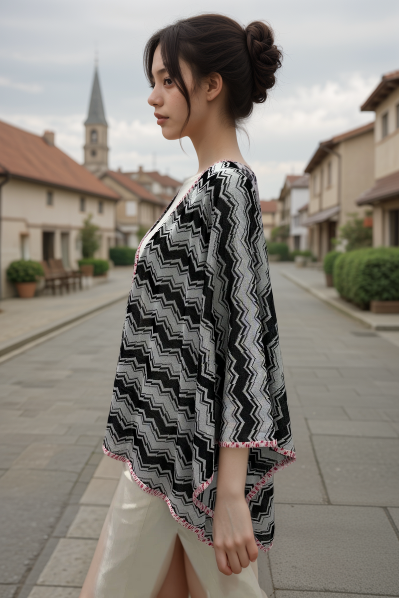 Poncho en tricot Missoni Zig Zag