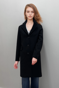 Cinzia Rocca 3 Button Flap Pocket Wool Coat