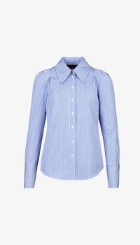 Smythe Box Pleat Shirt Blue Oxford