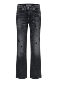 Cambio Francesca Kick Flared Black Jeans