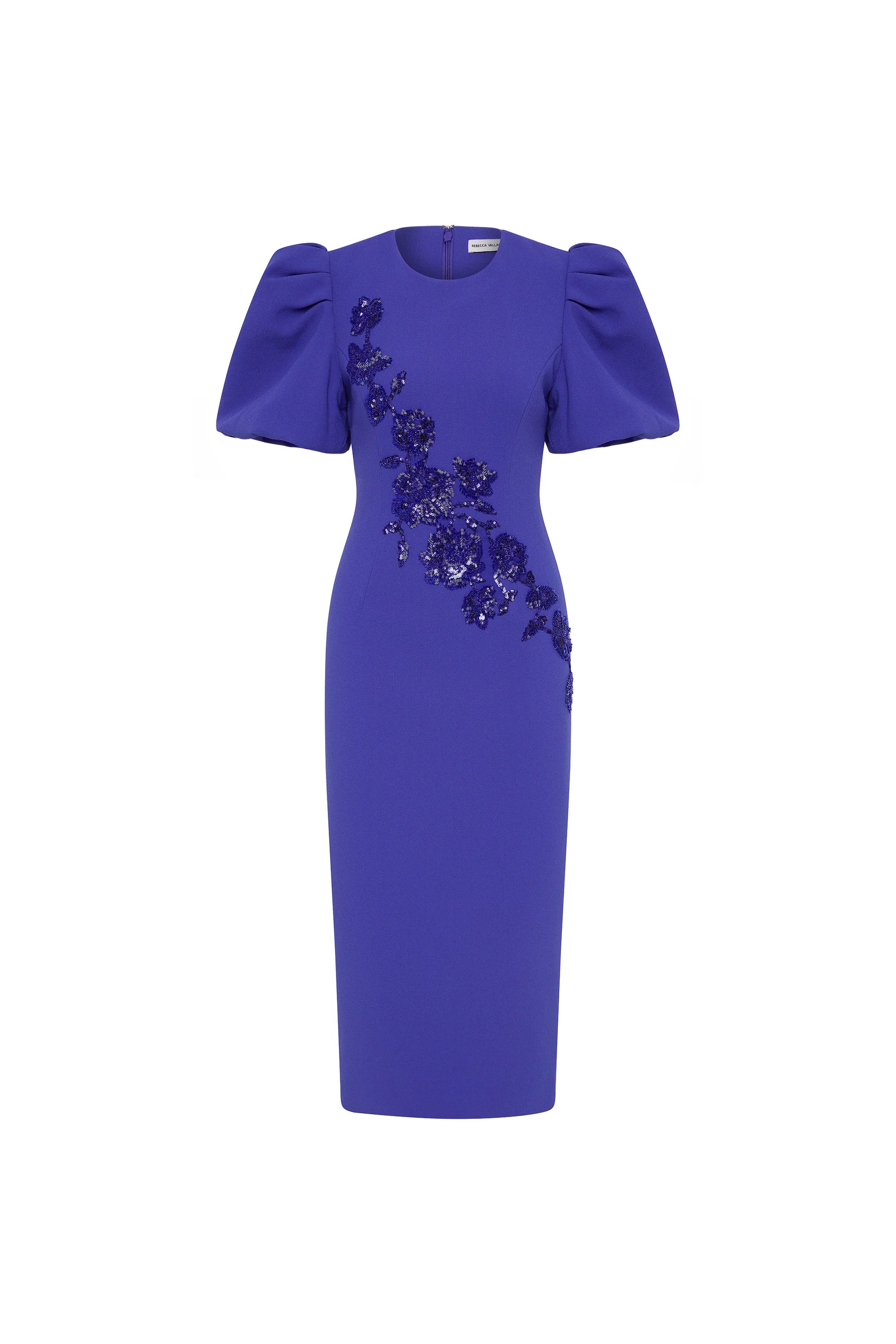 Robe midi Evolet à manches bouffantes Rebecca Vallance bleu ultra marine