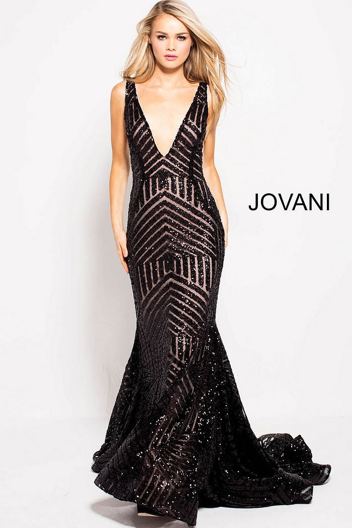 Robe Chevron Bustier Jovani avec Fente