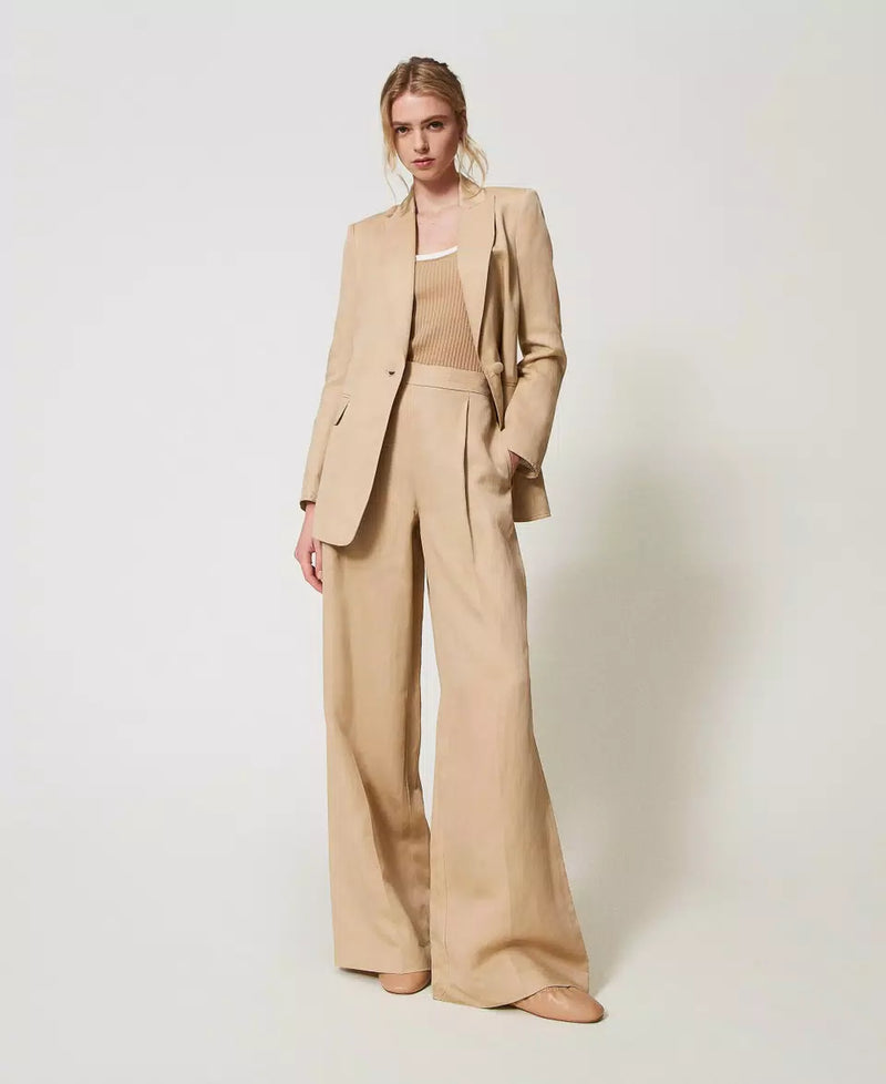 Twinset haut en maille ajusté trompe-l'œil