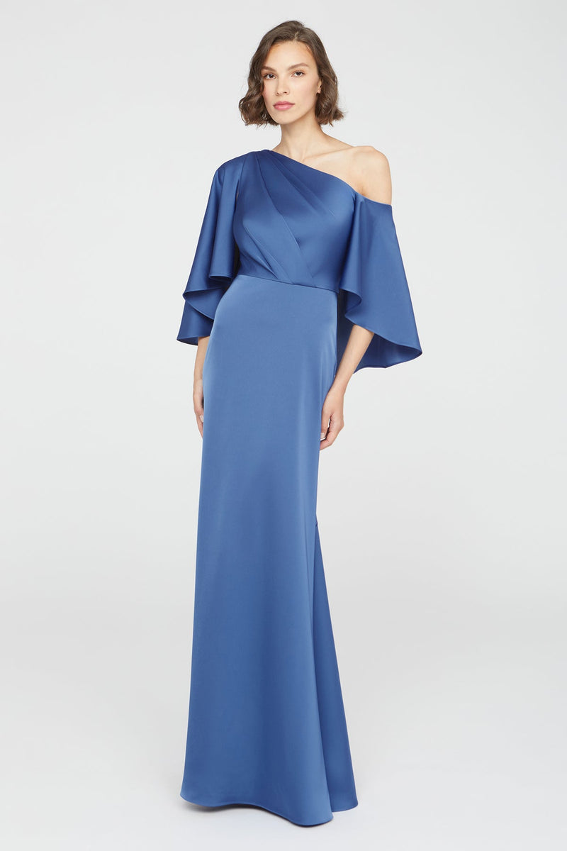 Theia Kia Cape Fit and Flare Gown