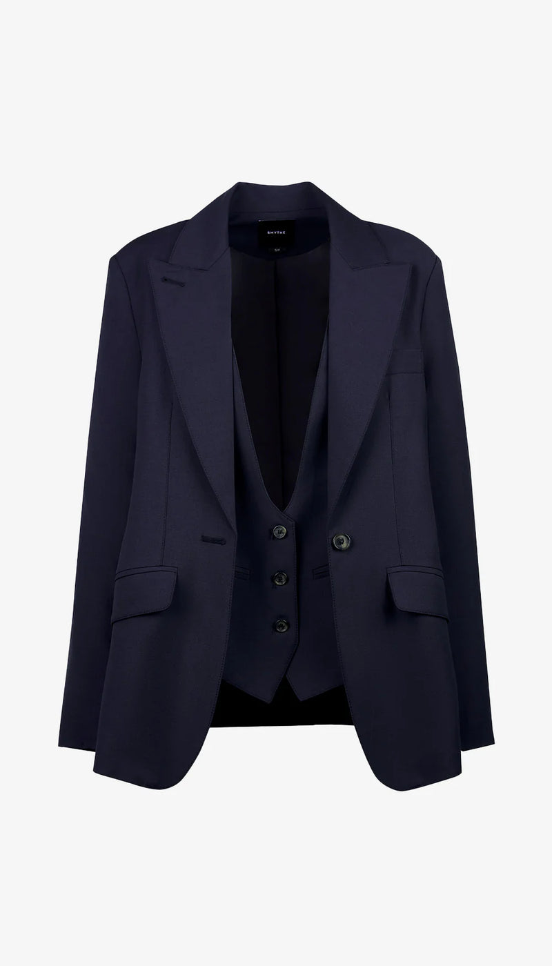 Smythe Oversized Layered Blazer With Detachable Vest