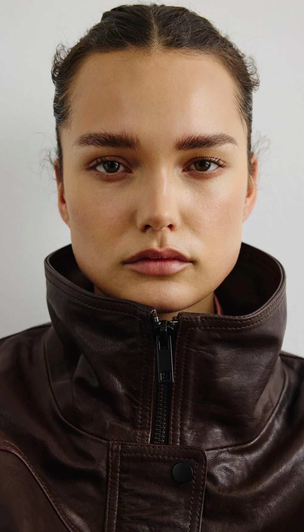 Smythe Oversized Leather Bomber Brown