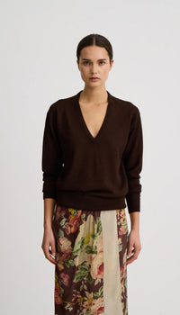 Smythe Boyfriend V-Neck Sweater Tobacco