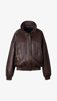 Smythe Oversized Leather Bomber Brown