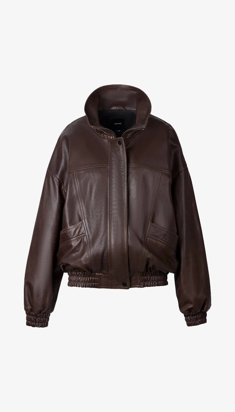 Smythe Oversized Leather Bomber Brown