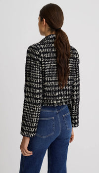 Smythe Long Sleeve Mini Jacket Black Houndstooth