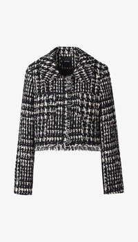 Smythe Long Sleeve Mini Jacket Black Houndstooth