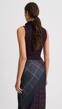 Smythe Cowl Neck Knit Shell Currant