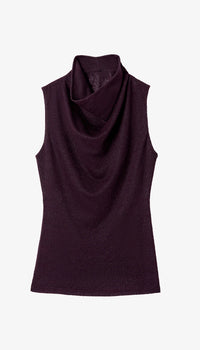 Smythe Cowl Neck Knit Shell Currant