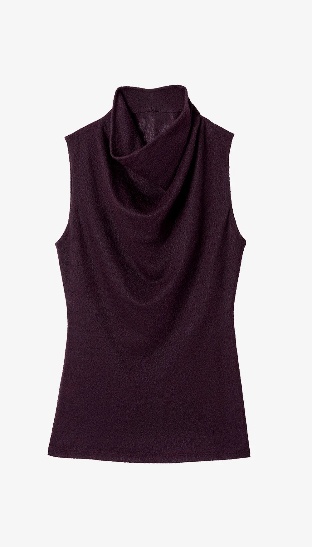 Smythe Cowl Neck Knit Shell Currant