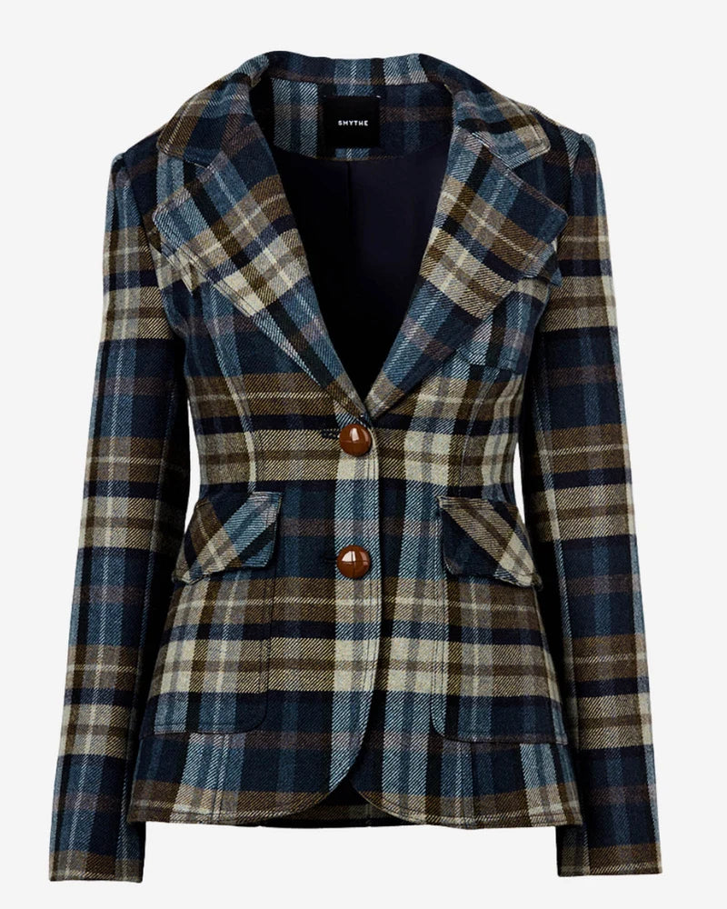 Smythe Two Button Patch Pocket Blazer Blue Multi