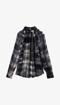 Smythe Kitten Blouse Diaphonous Plaid