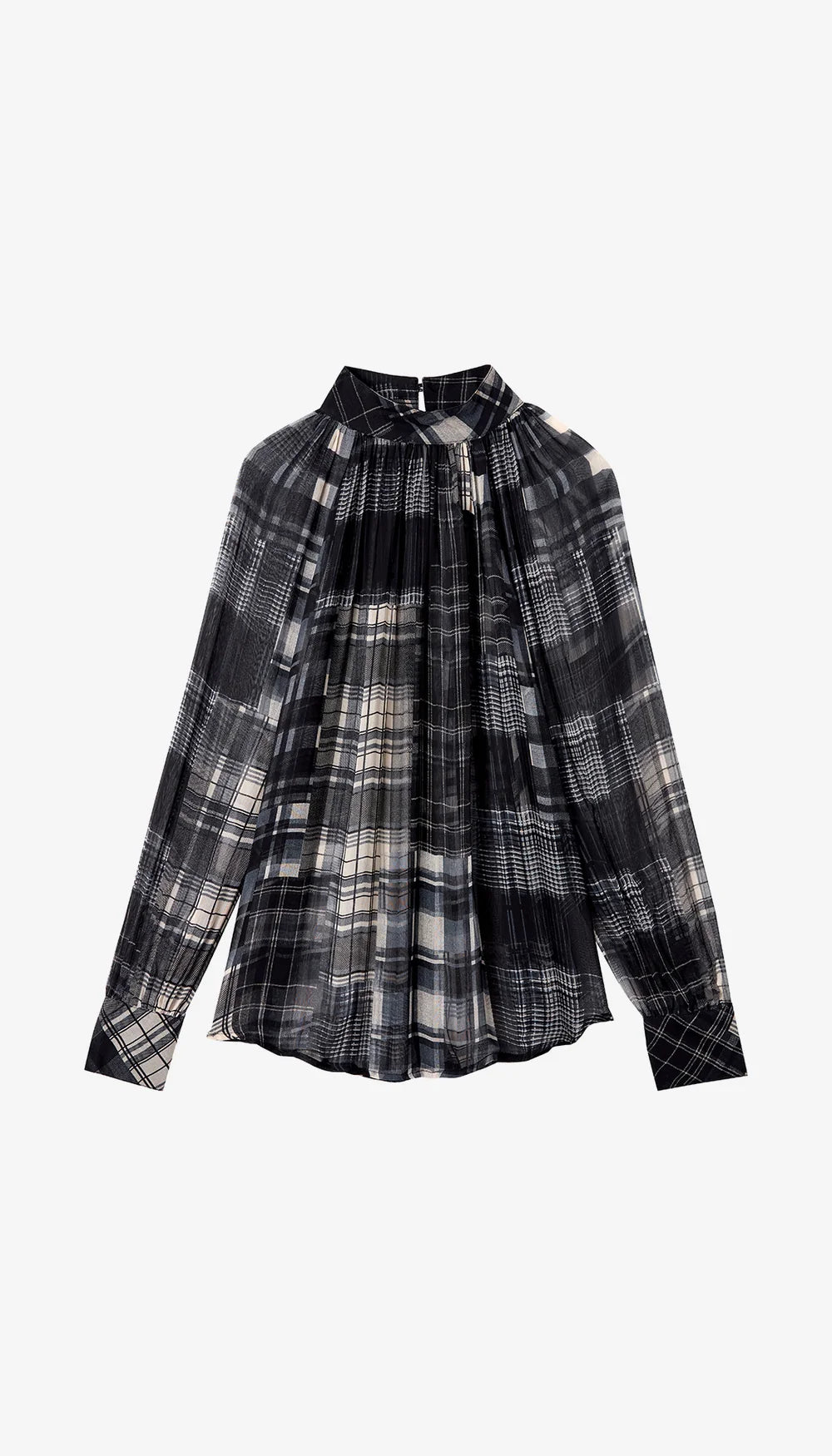 Smythe Kitten Blouse Diaphonous Plaid