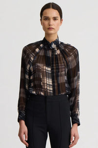 Smythe Kitten Blouse Diaphonous Plaid