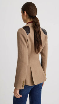 Smythe Saddle-Patch Equestrian Blazer Oatmeal/Toast