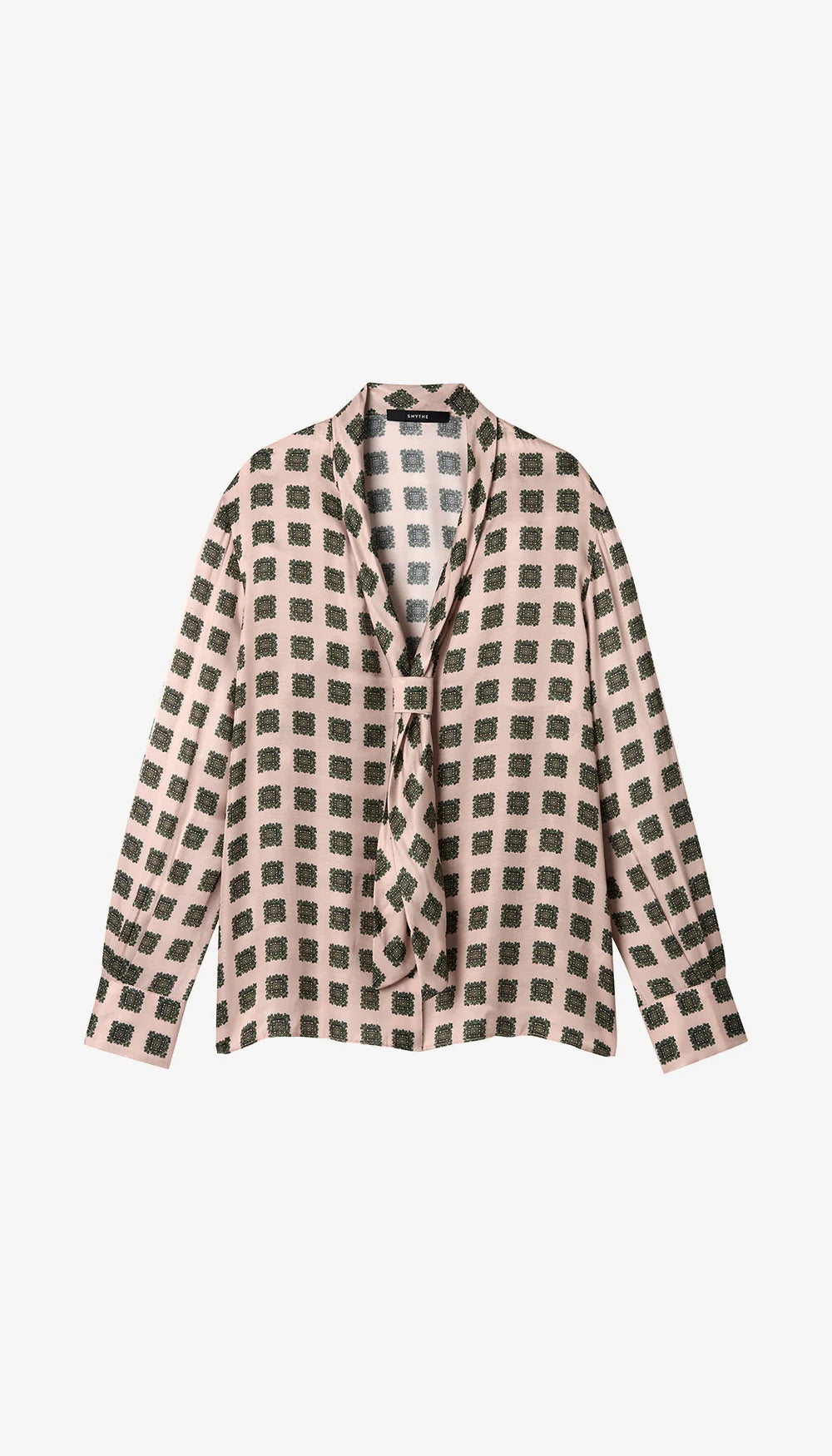 Smythe V-Necktie Blouse Blush Medallion