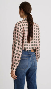 Smythe V-Necktie Blouse Blush Medallion