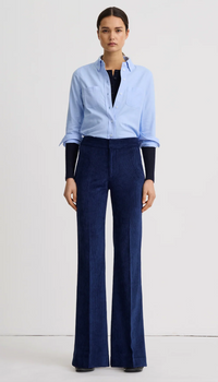 Smythe Wide Leg Trouser Blue