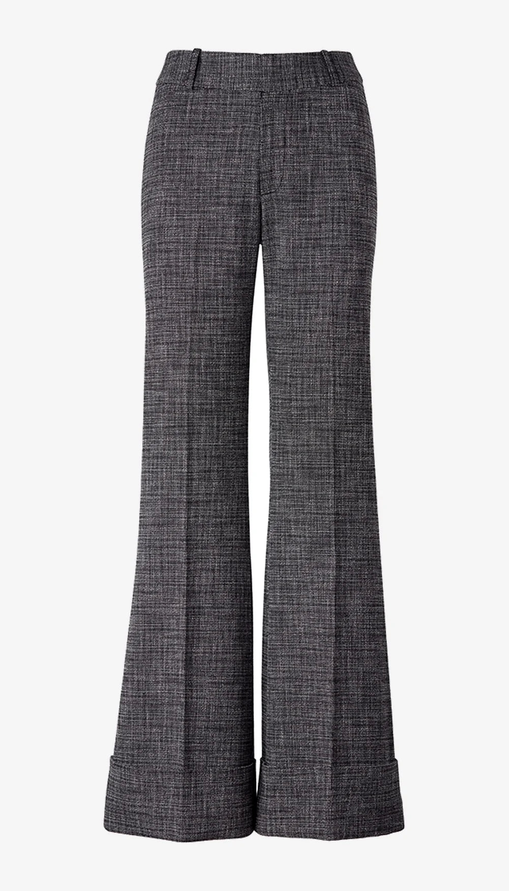 Smythe Wide Leg Cuffed Trouser Pepper Tweed
