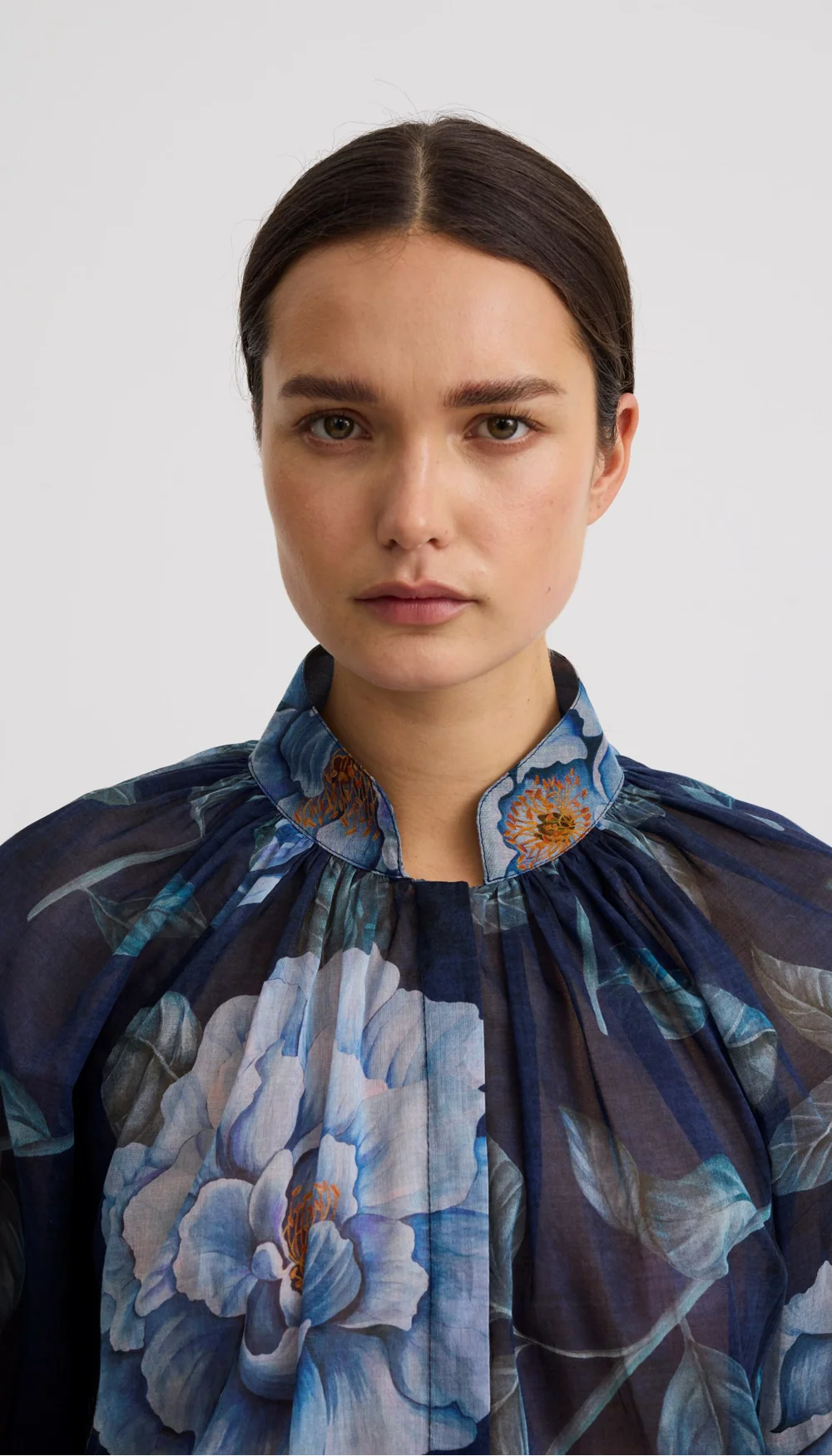 Smythe Gathered Blouse Blue