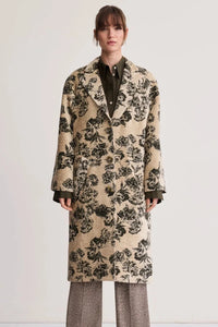 Smythe Raglan Coat Olive Leopard