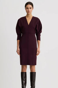 Smythe V-Neck Dolman Dress Plum