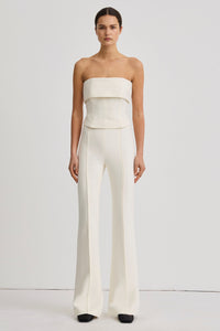 Smythe Pintuck Flare Pant Winter White