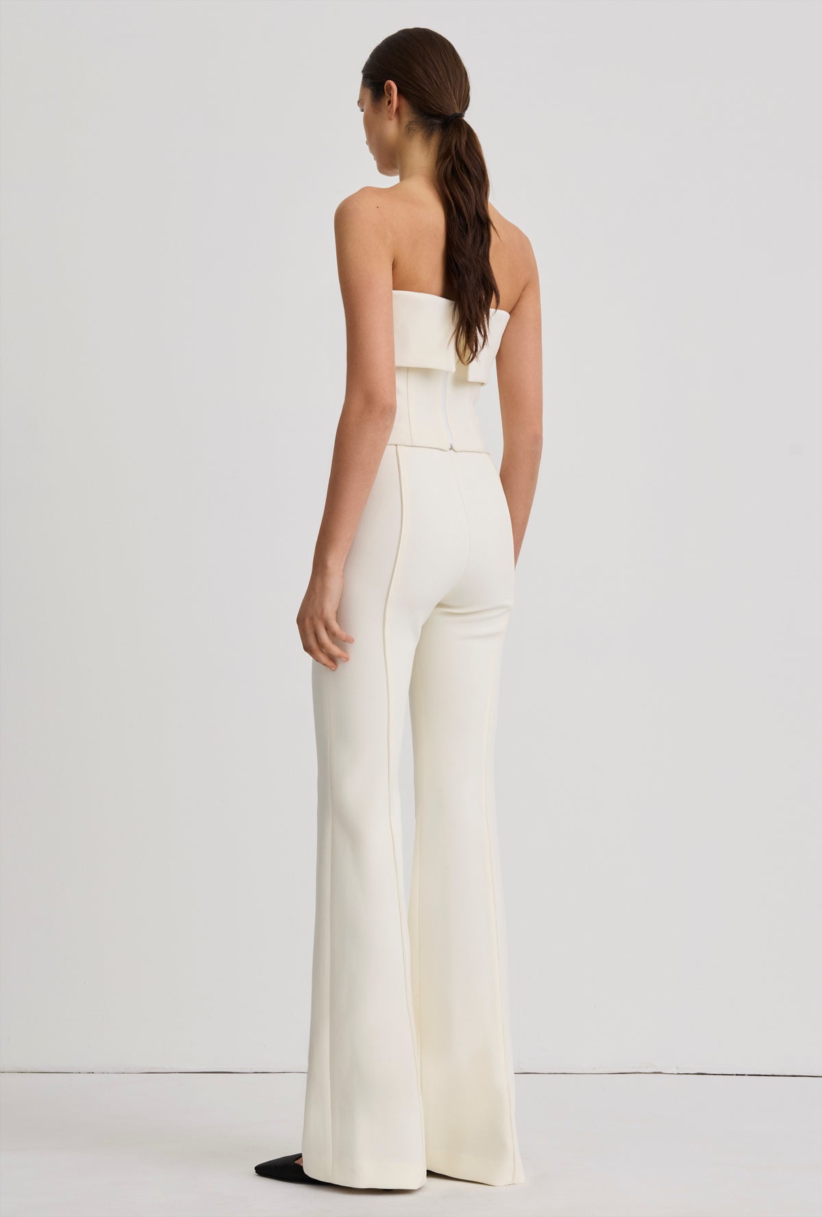 Smythe Pintuck Flare Pant Winter White