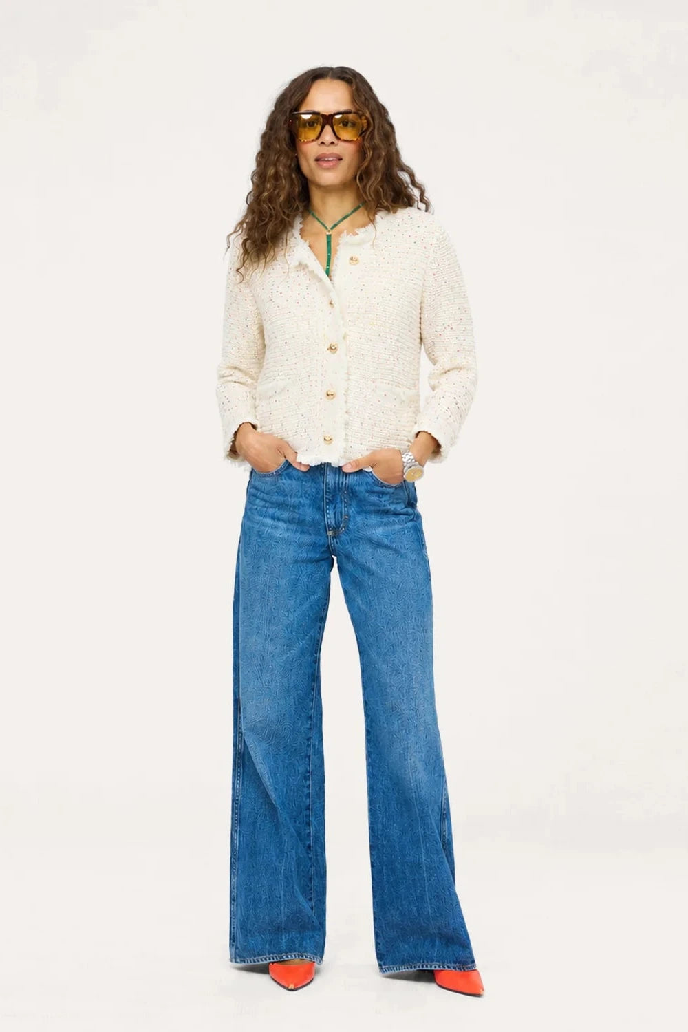 Kerri Rosenthal Fringe Beau-Lero Cardigan - Natural